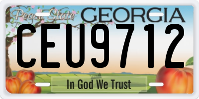 GA license plate CEU9712