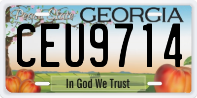 GA license plate CEU9714