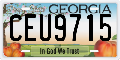 GA license plate CEU9715