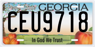 GA license plate CEU9718