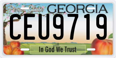 GA license plate CEU9719