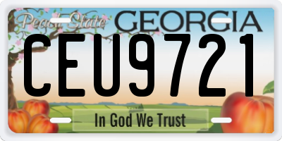 GA license plate CEU9721