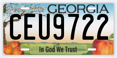 GA license plate CEU9722