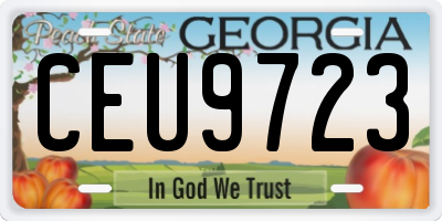 GA license plate CEU9723