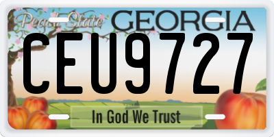 GA license plate CEU9727