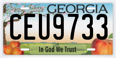 GA license plate CEU9733