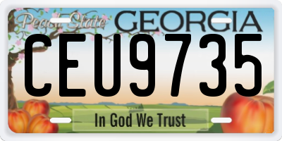 GA license plate CEU9735