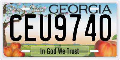 GA license plate CEU9740