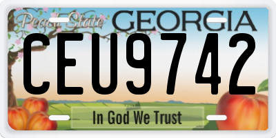 GA license plate CEU9742