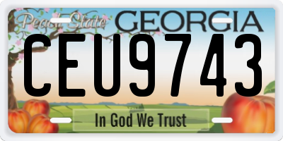 GA license plate CEU9743