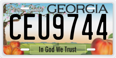 GA license plate CEU9744