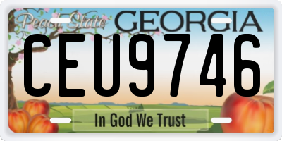 GA license plate CEU9746