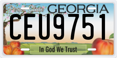 GA license plate CEU9751