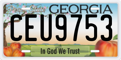 GA license plate CEU9753
