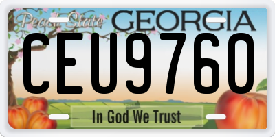 GA license plate CEU9760