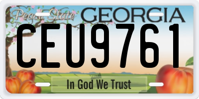 GA license plate CEU9761