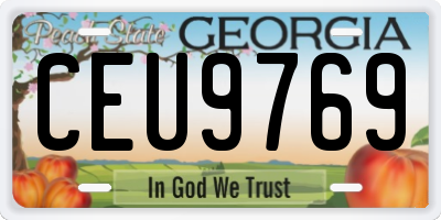 GA license plate CEU9769