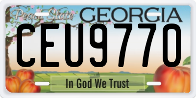 GA license plate CEU9770