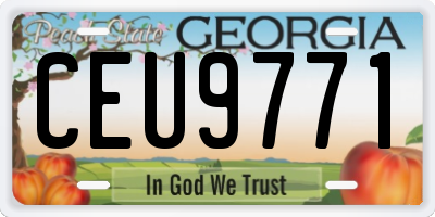 GA license plate CEU9771