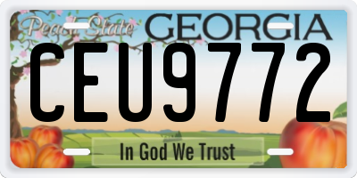GA license plate CEU9772