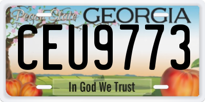 GA license plate CEU9773