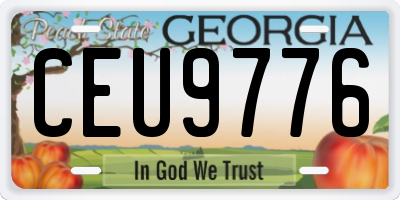 GA license plate CEU9776