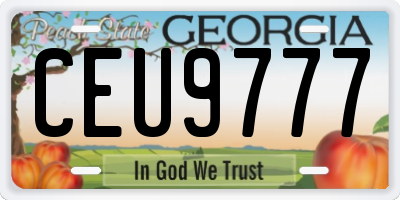 GA license plate CEU9777