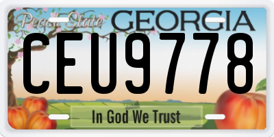 GA license plate CEU9778