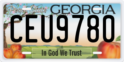 GA license plate CEU9780