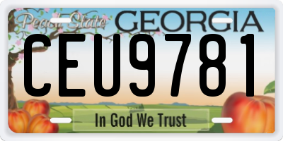 GA license plate CEU9781