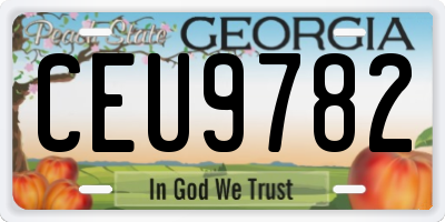 GA license plate CEU9782