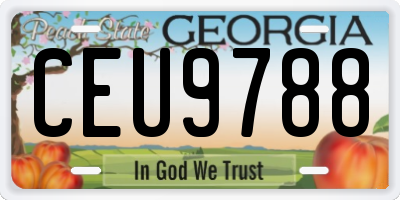 GA license plate CEU9788
