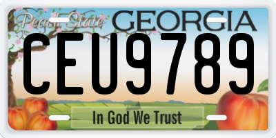 GA license plate CEU9789