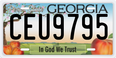 GA license plate CEU9795