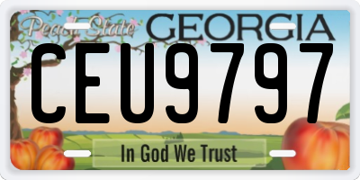 GA license plate CEU9797