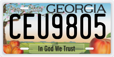 GA license plate CEU9805