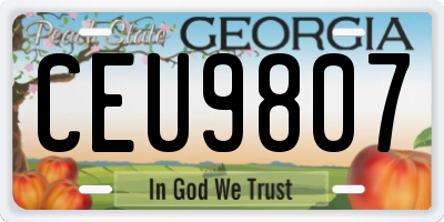 GA license plate CEU9807