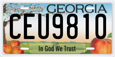 GA license plate CEU9810