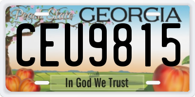 GA license plate CEU9815