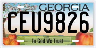 GA license plate CEU9826