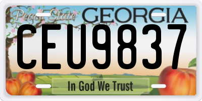 GA license plate CEU9837