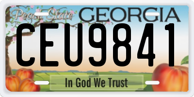 GA license plate CEU9841