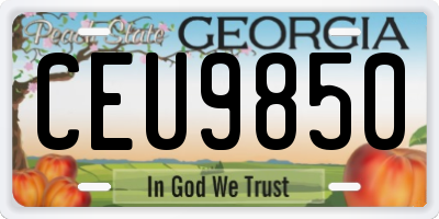 GA license plate CEU9850