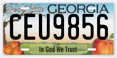 GA license plate CEU9856