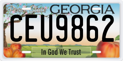 GA license plate CEU9862