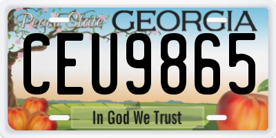 GA license plate CEU9865