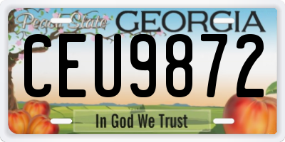 GA license plate CEU9872