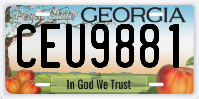 GA license plate CEU9881