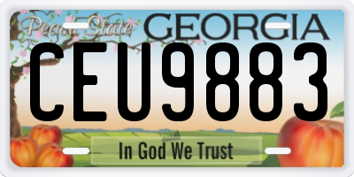 GA license plate CEU9883