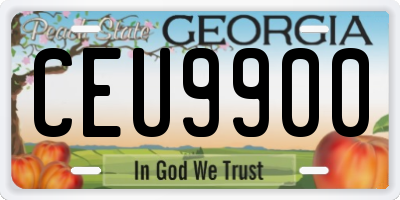 GA license plate CEU9900